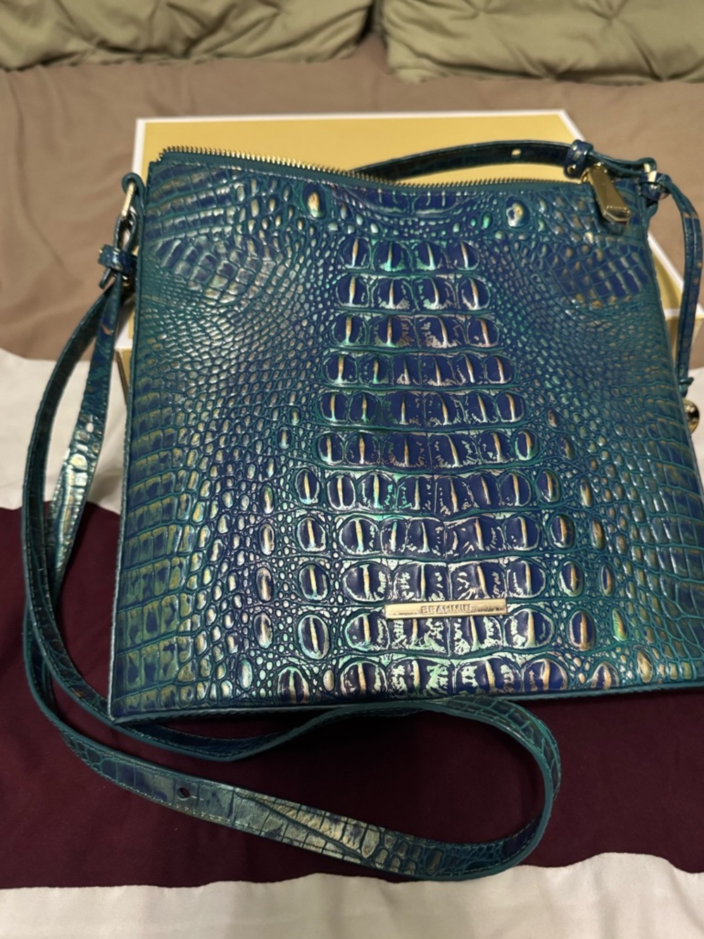 Brahmin Dragon Croc-Embossed Crossbody Bag - Picture 3 of 4
